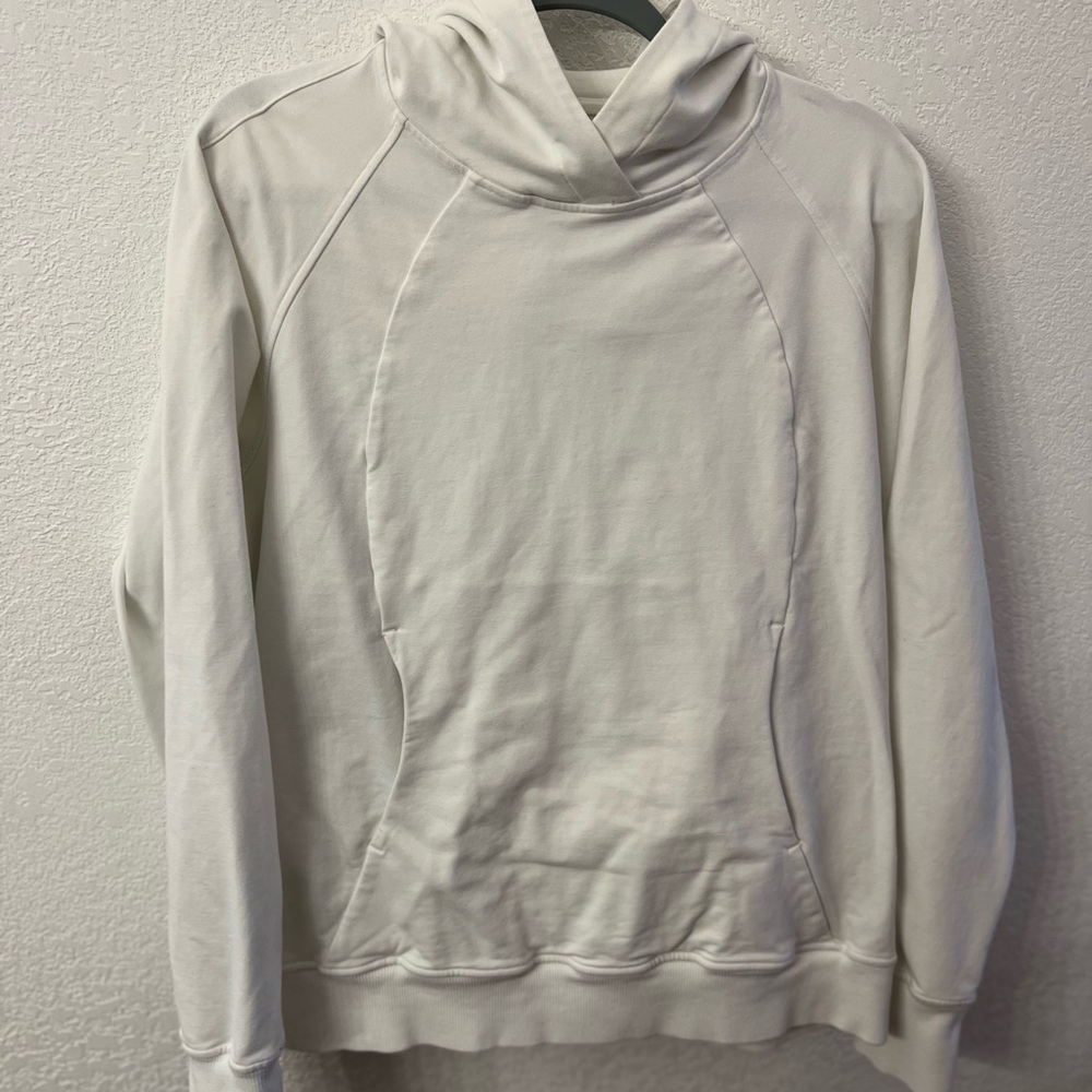 Lululemon white hooded pullover women size 10